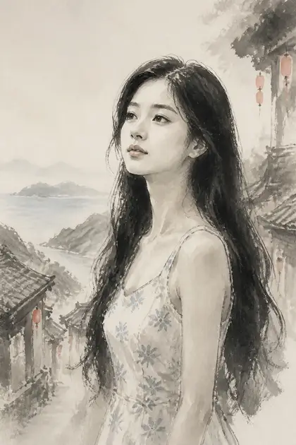 صورة شخصية خيالية: الرسم الصيني بالحبر المخفف