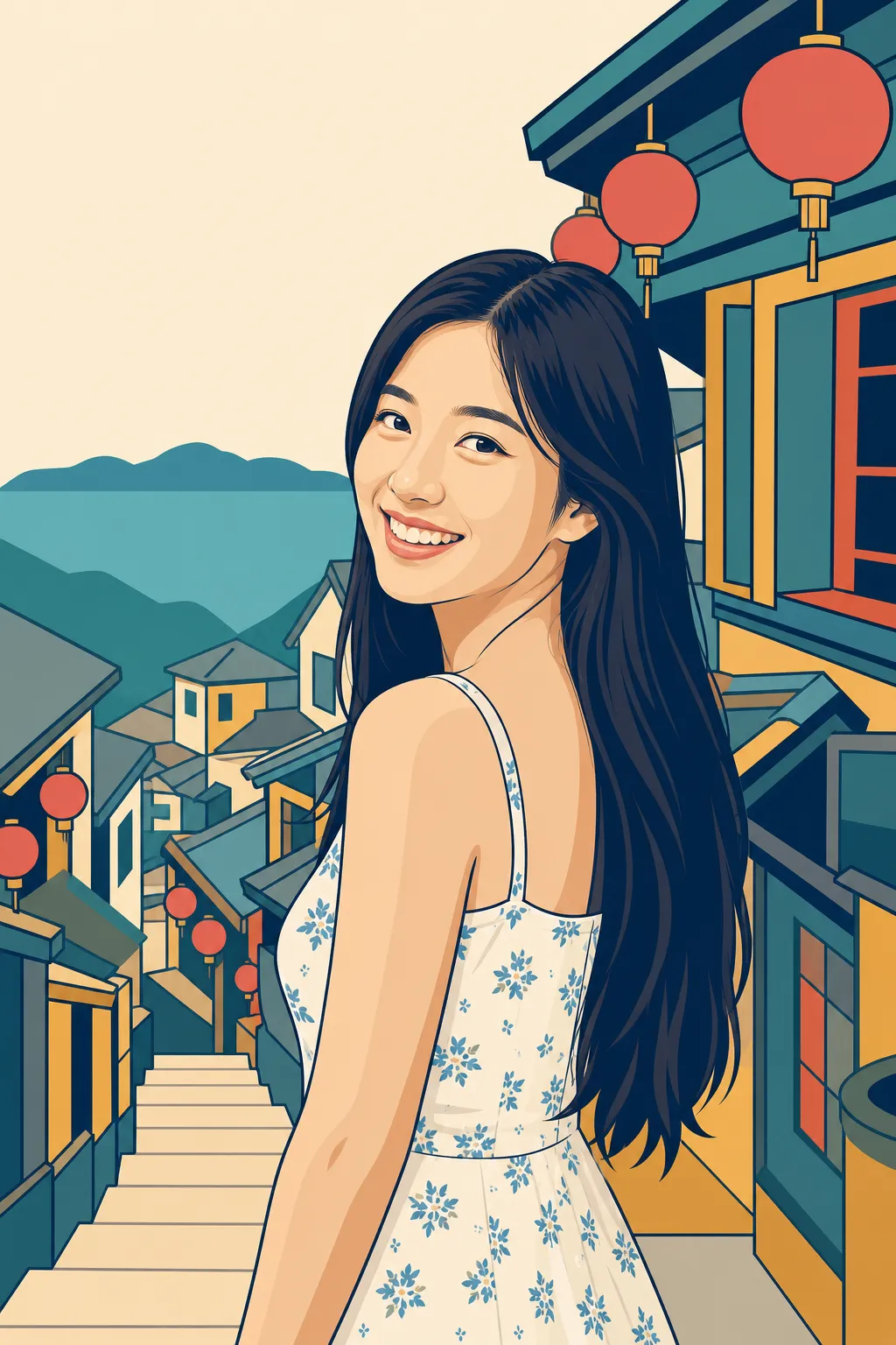 صورة شخصية خيالية: رسم متجهي مسطح