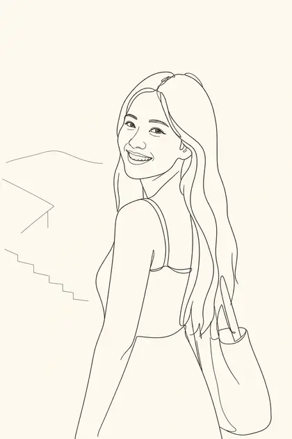 صورة شخصية خيالية: رسم بسيط بخط واحد