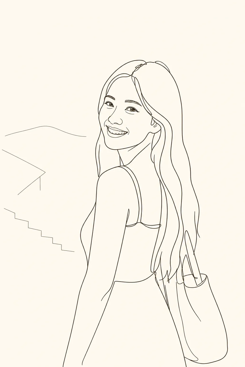 صورة شخصية خيالية: رسم بسيط بخط واحد