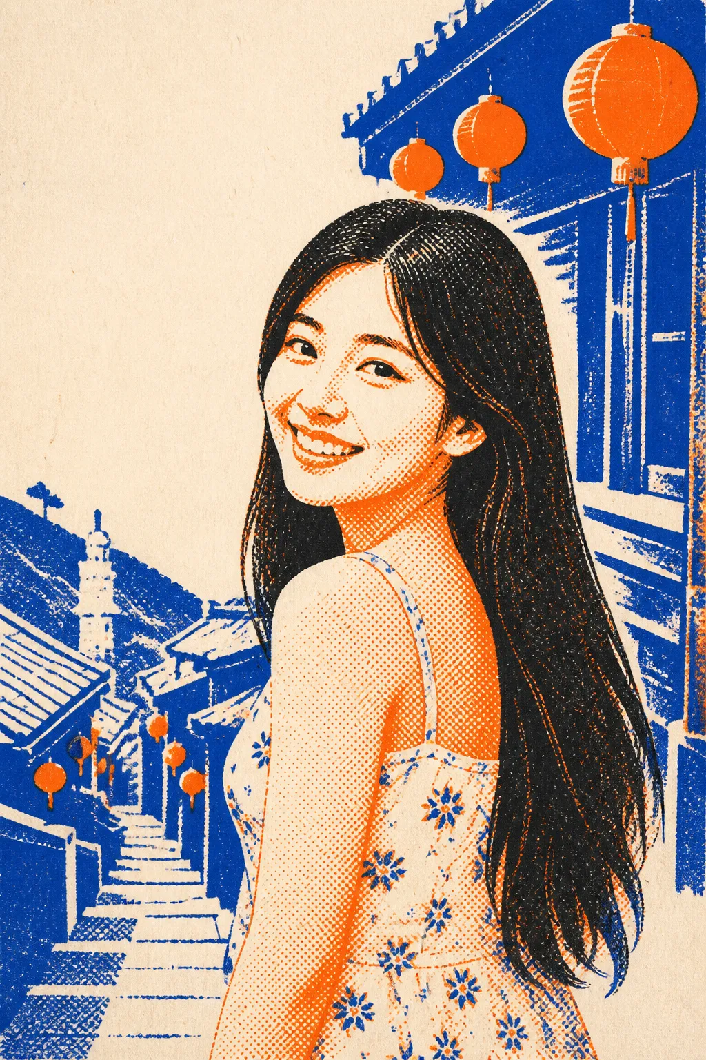 صورة شخصية خيالية: طباعة Risograph