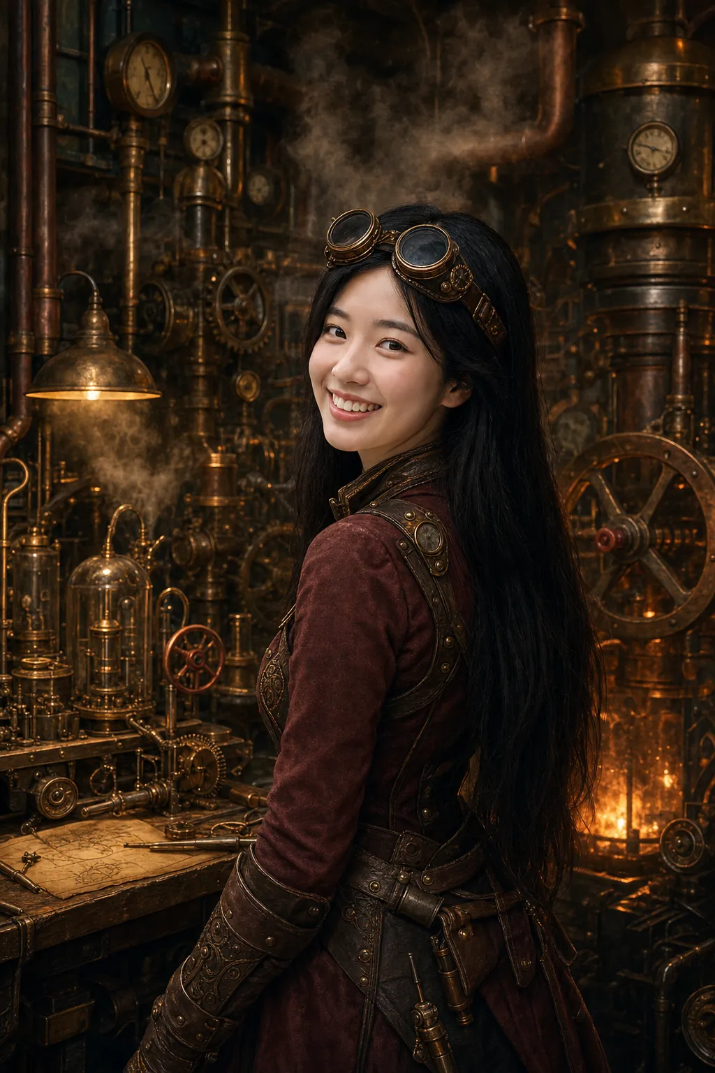 Retrato ficticio: Inventora steampunk