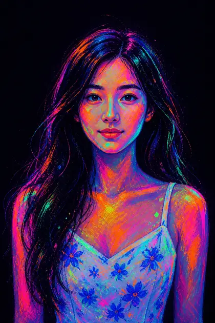 صورة شخصية خيالية: لوحة بالضوء الأسود UV