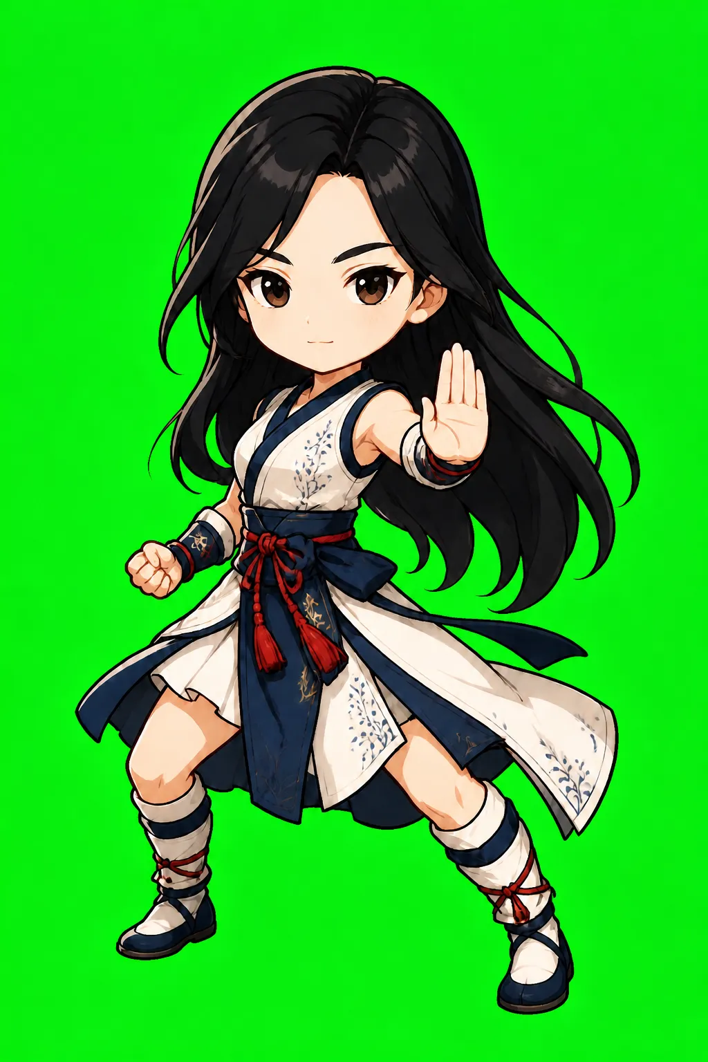 Fiktives Porträt: Wuxia-Chibi-Heldin