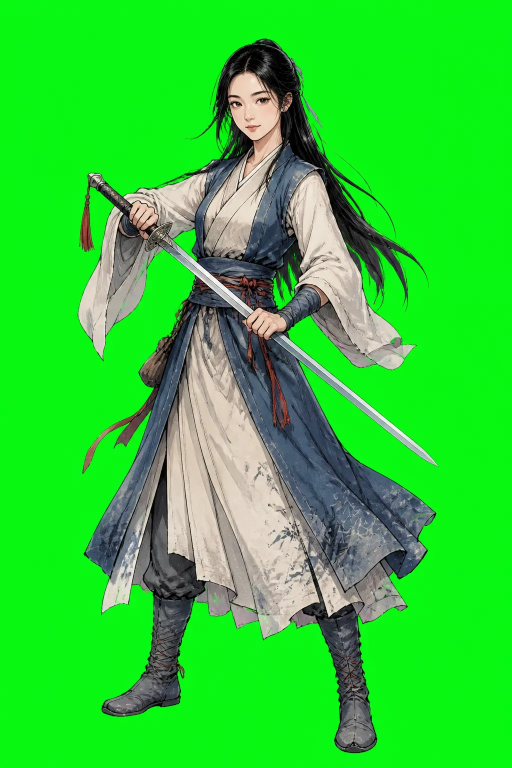 Fiktives Porträt: Wuxia-Spielfigur