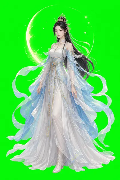 架空人物のポートレート: 仙術キャラクター立ち絵
